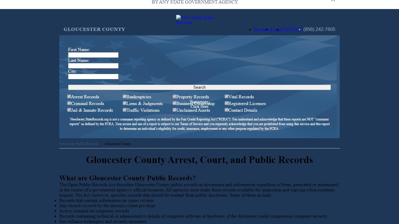 Gloucester County Arrest, Court, and Public Records